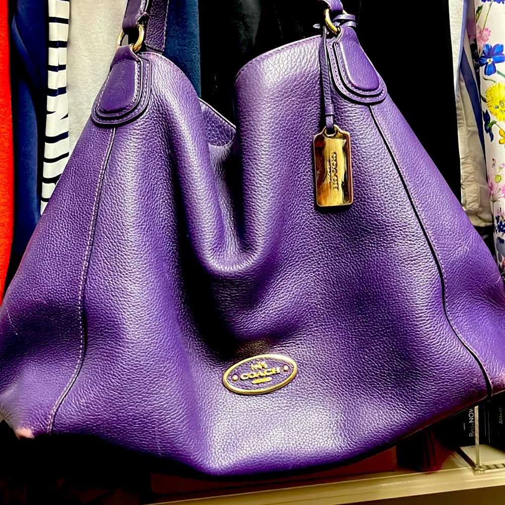 Dark Purple Coach Shoulder Bag
